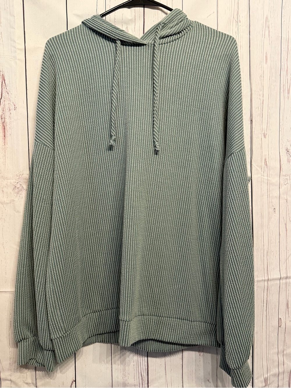 Staccato Men's Sage Green Ribbed Crewneck Hoodie